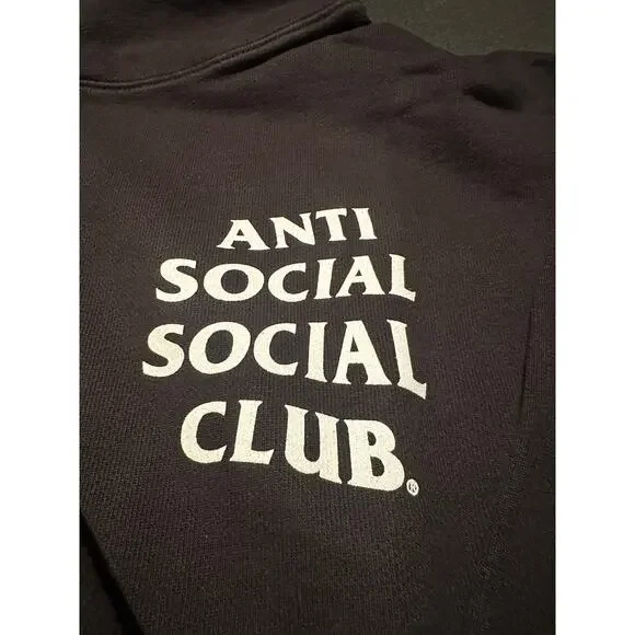 NWT Designer Anti Social Social Club Black Pull-over Hoodie Size M Unisex Design